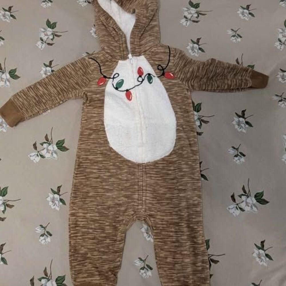 Baby Fleece Reindeer Onesie size 3-6 months